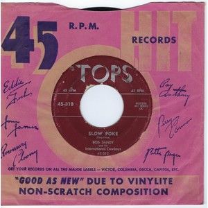 Bob Sandy 45 Slow Poke / Let Old Mother Nature Have Her Way on Tops G+ Country